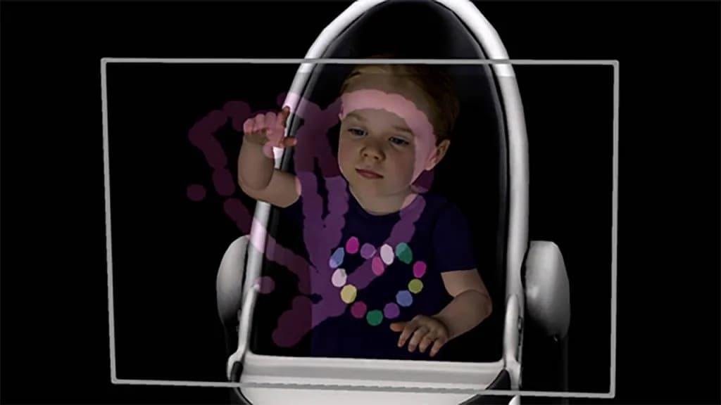 BabyX interacting with a touch screen