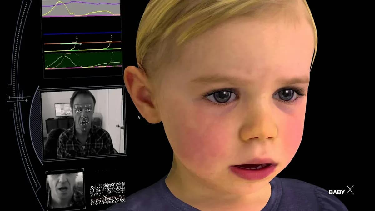 BabyX beside displays of neural activity