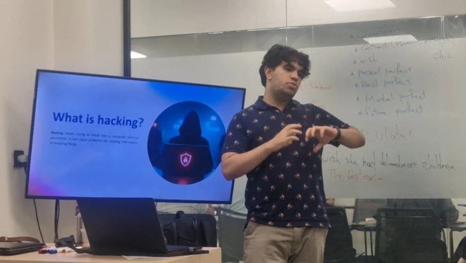 Another moment from Ali’s short talk about hacking