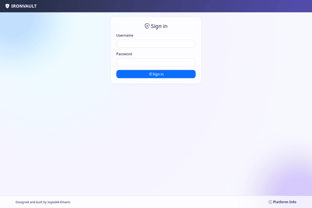 IRONVAULT / IronValet project screenshot