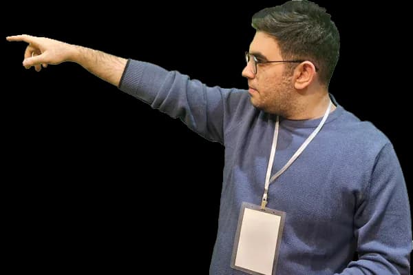 Ali pointing toward the story introduction
