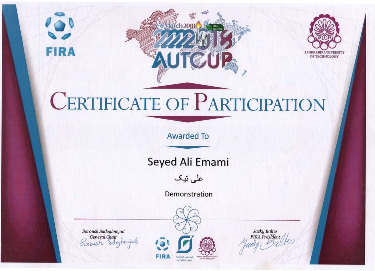FIRA Cup 2018 — Sharif University of Technology