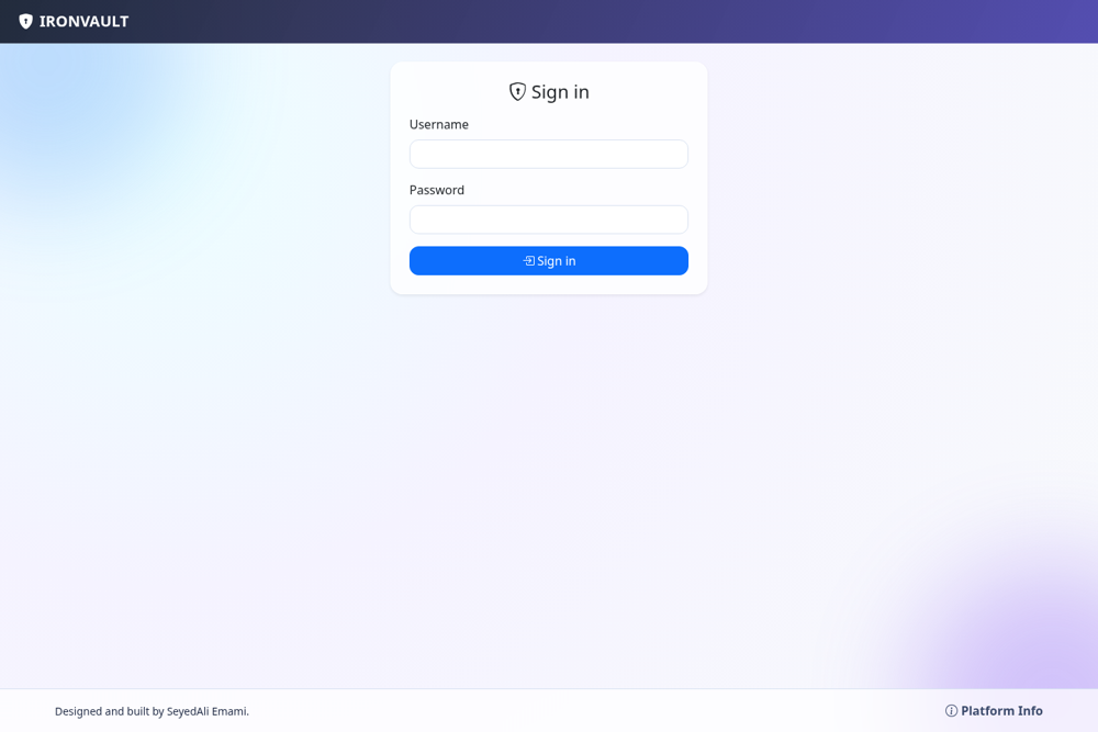 IRONVAULT / IronValet project screenshot